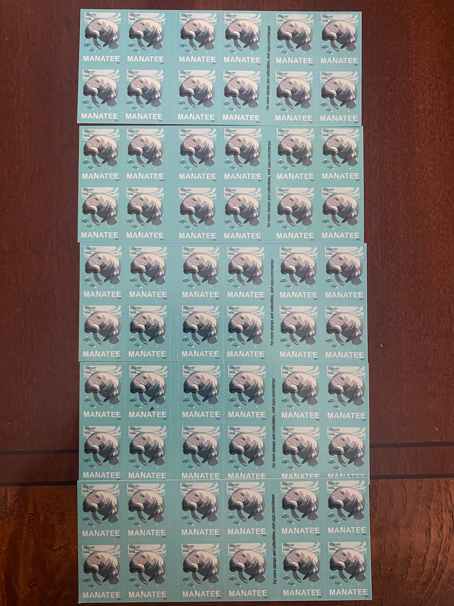 100 USPS Forever Stamps For $50 Save Manatees 2024 First Class Postage Mail