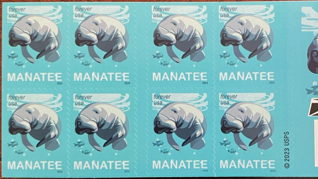 100 USPS Forever Stamps For $50 Save Manatees 2024 First Class Postage Mail